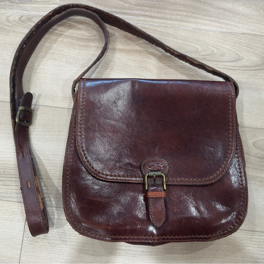Arcadia Classic VINTAGE Brown Leather Leather Crossbody Bag